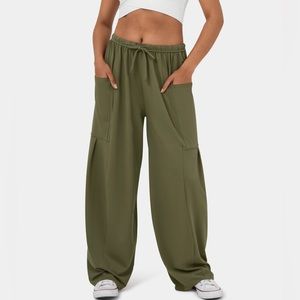 Mid rise wide leg pants